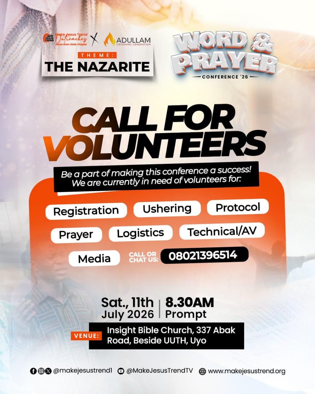 Call for Volunteers — Word & Prayer Conference '26